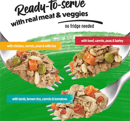 Purina Beneful Freshly Prepared Blends Wet Dog Food Variety Pack with Beef, Chicken, or Lamb Dog Food - (Pack of 12) 10 oz. Tubs