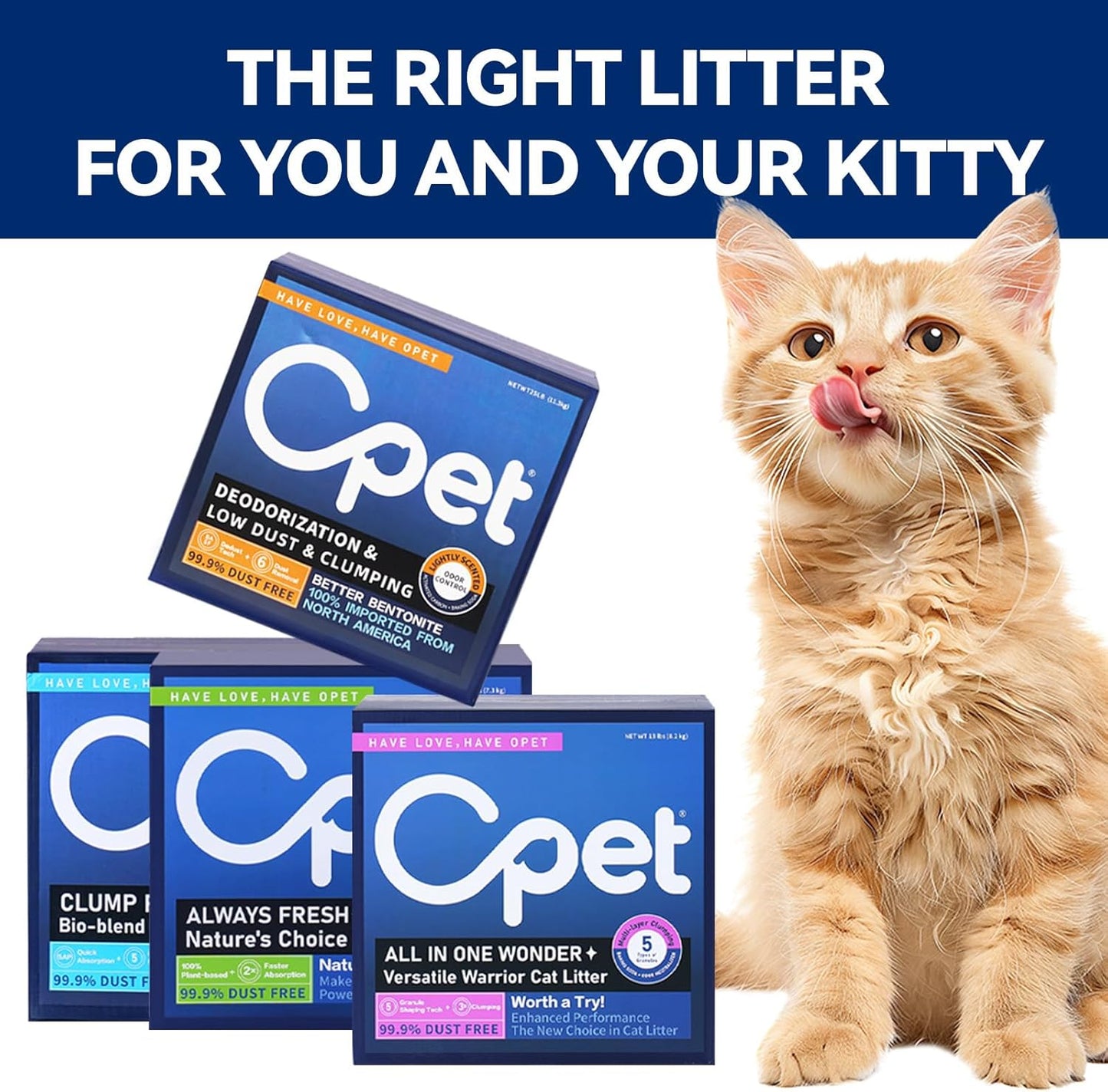 OPET Mixed Tofu Cat Litter - 18lb Strong Clumping Litter, Mixed Tofu and Bentonite, 99.9% Dust Free and Flushable Cat Litter, Natural Sustainable Ingredients Odor Control, Low Tracking（18lb, Fresh）