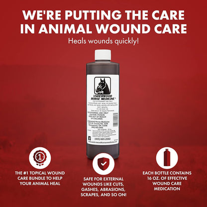 Underwood Topical Horse Care Wound Spray - 16oz Refill Horse Wound Care Horse Essentials for Quick Healing of Cuts – Horse First Aid Kit & Wound Care for Dogs – Equine First Aid Kit & Dog Wound Heal