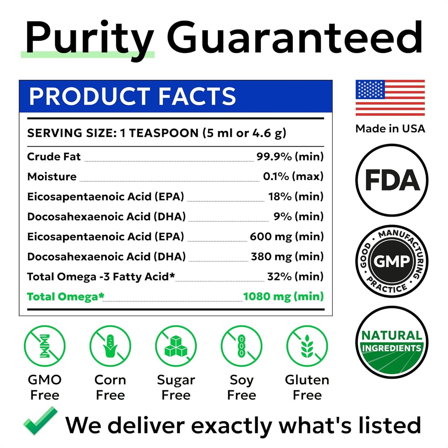 Bark&Spark Fish Oil for Dogs - Natural Omega-3 - Skin & Coat Support - Liquid Food Supplement for Pets - Natural EPA + DHA Fatty Acids for Joint Function, Immune & Heart Health 8oz - Salmon