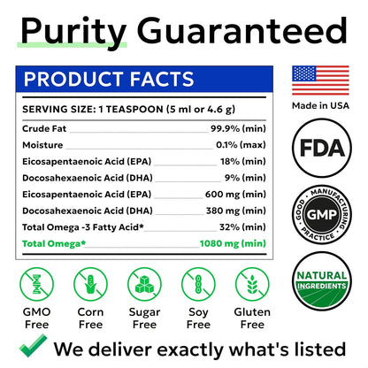 Bark&Spark Fish Oil for Dogs - Natural Omega-3 - Skin & Coat Support - Liquid Food Supplement for Pets - Natural EPA + DHA Fatty Acids for Joint Function, Immune & Heart Health 8oz - Salmon