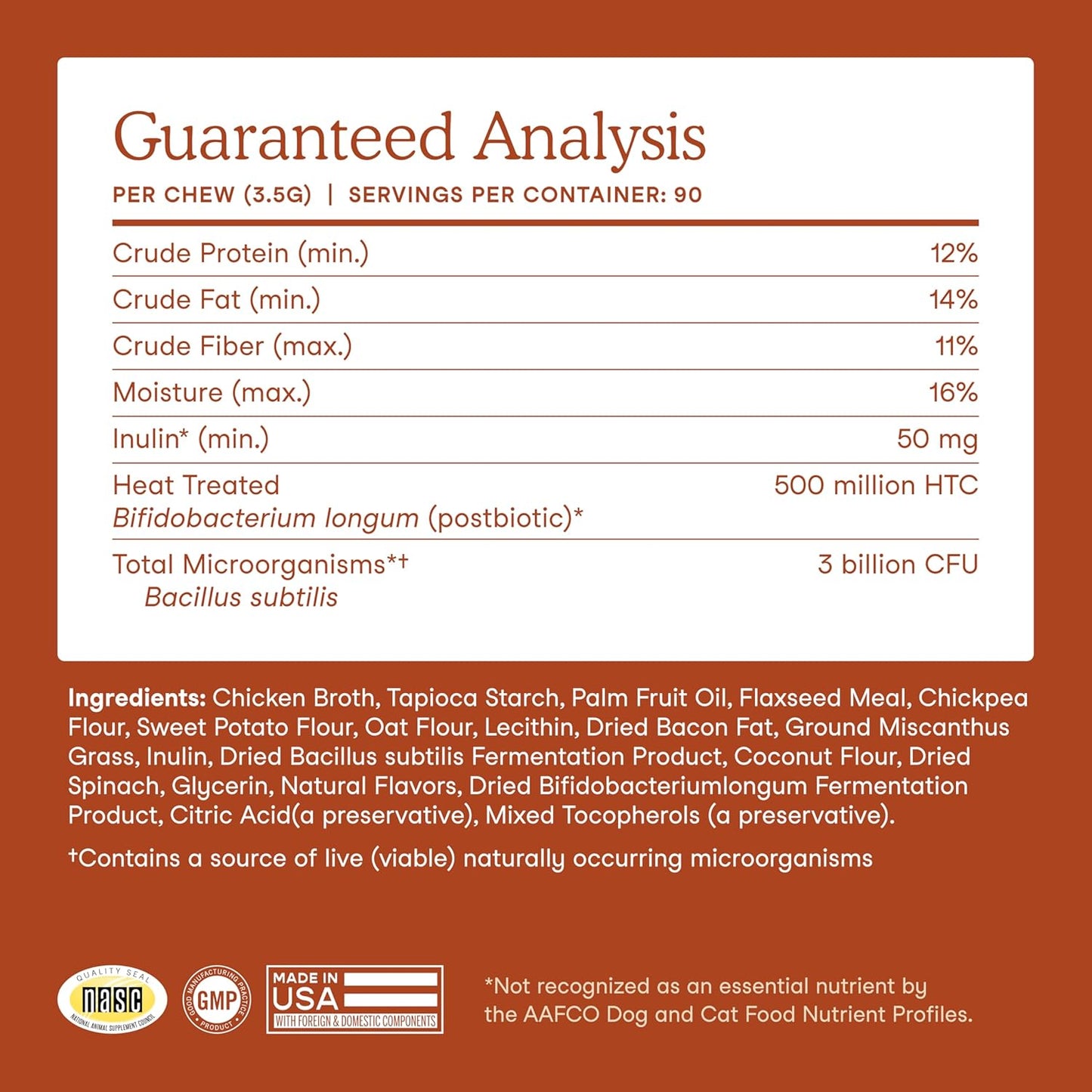 Fera Pets Probiotics for Dogs with Prebiotics and Postbiotics - Full Spectrum Gut Health Support - Promotes a Balanced Gut Microbiome - Boosts Immune Health - 90 Soft Chews
