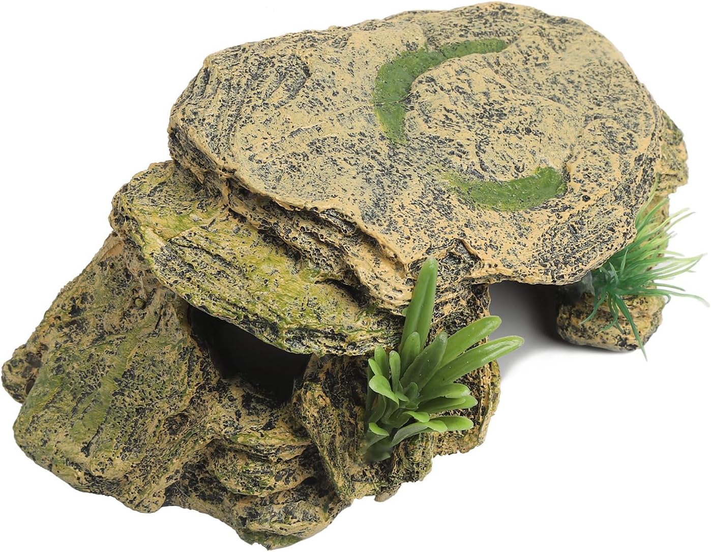 IBWell Leopard Gecko Hide Small Reptile Hides Resin Mini Reptile Basking Rock Humid Hide Turtle Cave Lizard Hide Reptile & Amphibian Habitat DÉCor