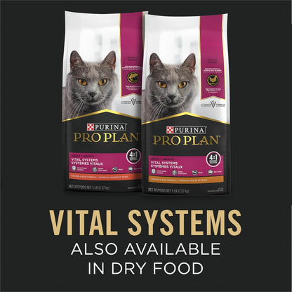 Purina Pro Plan Vital Systems Tuna Entree Wet Cat Food Pate 4-in-1 Brain, Kidney, Digestive and Immune Formula - (Pack of 24) 3 oz. Cans