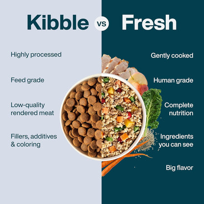 JustFoodForDogs Frozen Fresh Dog Food for Sensitive Skin Allergies, Joint Health, Complete Meal or Human Grade Dog Food Topper, Joint & Skin Support, 18 oz (Pack of 7)