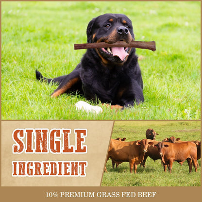 Jumbo Bully Sticks 12" for Large Dogs, 5 Count Natural Beef Dog Chews Long Lasting, Dog Treats Bones for Aggressive Chewers - Single Ingredient