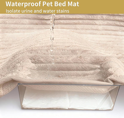 Backseat Dog Bed for Car Back Seat, Dog Mat for Car Backseat Pet Bed Mat, Non-Slip Travel Pet Mat, Fit for Backseat Extenders and Trucks Suvs (Beige, 27.5x55 Inch)