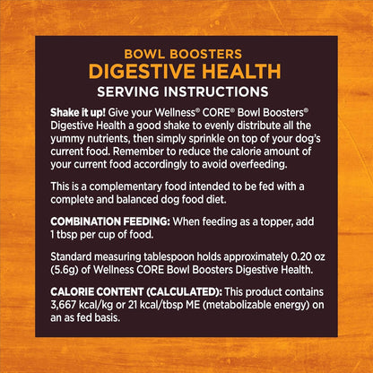 Wellness Bowl Boosters, Dog Food Topper for Small, Medium, & Large Breeds, Grain Free, Natural, Freeze Dried, Digestive Health Chicken, 4 Ounce Bag (Pack of 1)