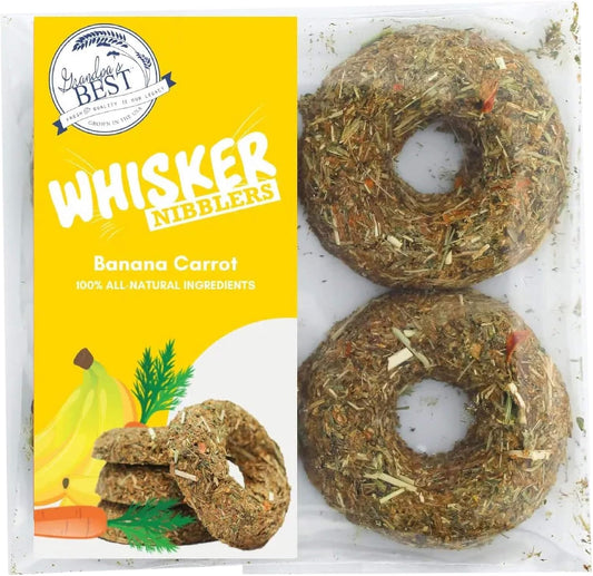 Whisker Nibblers Banana Carrot Treats for Rabbits, Guinea Pigs and Small Animals