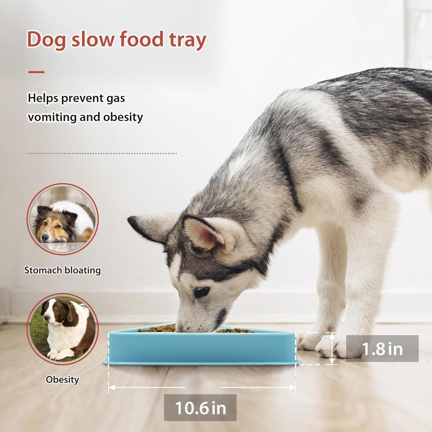 Li&Zhao Dog Slow Feeder Bowl - Dog Puzzle Feeder Slow Eating Pet Bowl Food Bowls for Small and Medium Breed Pet Puppy(Blue)