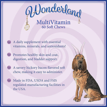 Wonderland's Multi-Vitamin Soft Chews for Dogs 60 Count, White