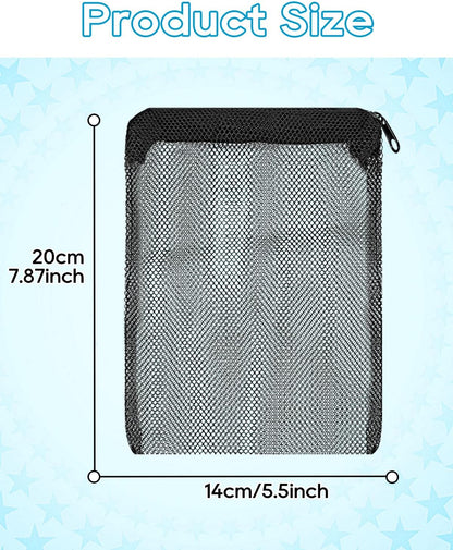 10 PCS Filter Bags for Fish Tank Large Hole, Durable Nylon Mesh Aquarium Media Bag, Reusable Zipper Filter Media Bag (7.9 x 5.5 Inch)