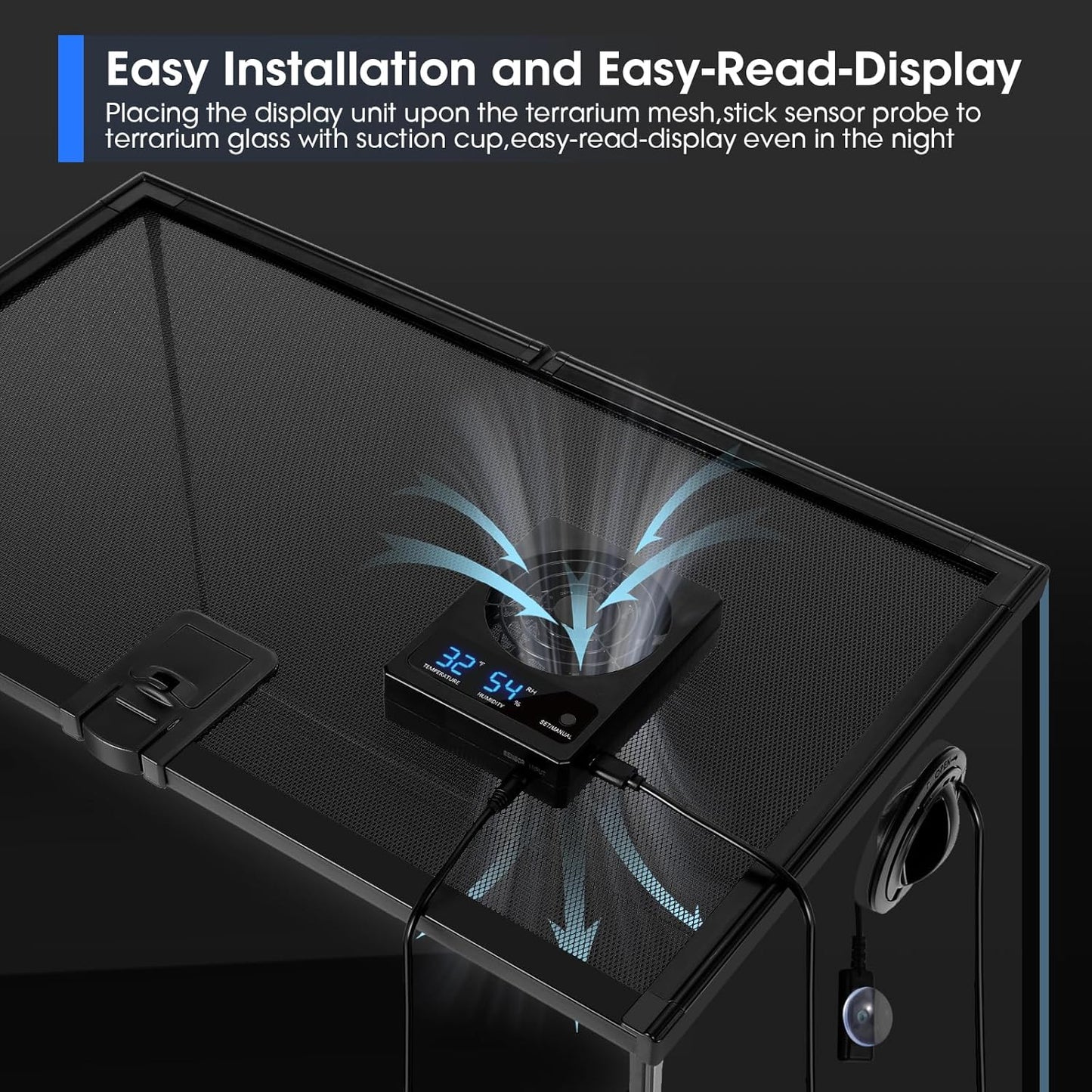 Thermometer Hygrometer with Dehumidifier Ventilation Fan