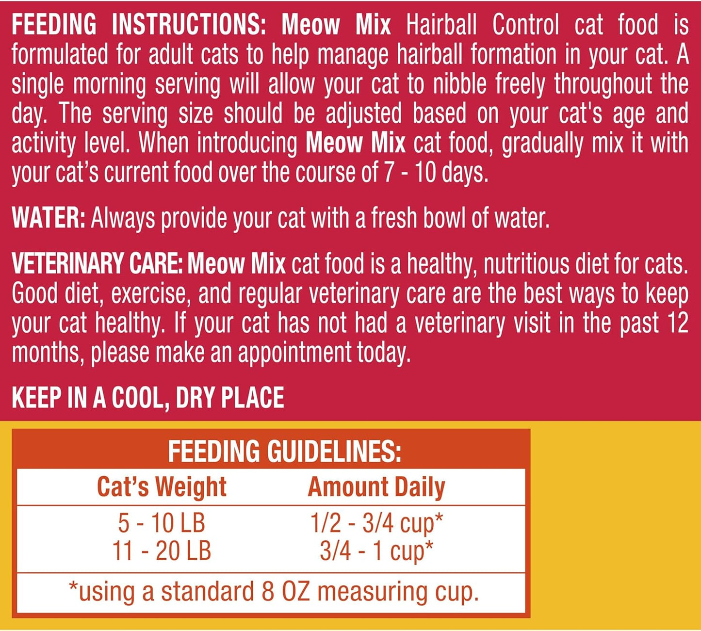 Meow Mix Hairball Control Dry Cat Food, 6.3 Pound Bag