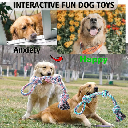 Dog Rope Toy, 2 Pcs Indestructible Dogs Toys, Dog Chew Toys for Aggressive Chewers, Tough Puppy Teething Chew Toys for Boredom, Dental Cleaning Tug of War Dog Toy, Great for Small to Large Breed