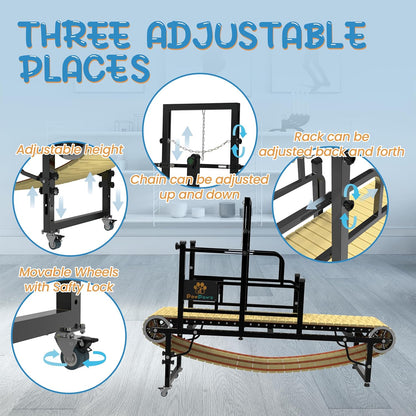 PawPaw's Dog Treadmill for Large Dogs, Medium Dogs with Brake. Dog Slatmill for Healthy & Fit Dog Life, Dog Treadmill for Indoor & Outdoor. Treadmill for Dogs up to 330 lbs