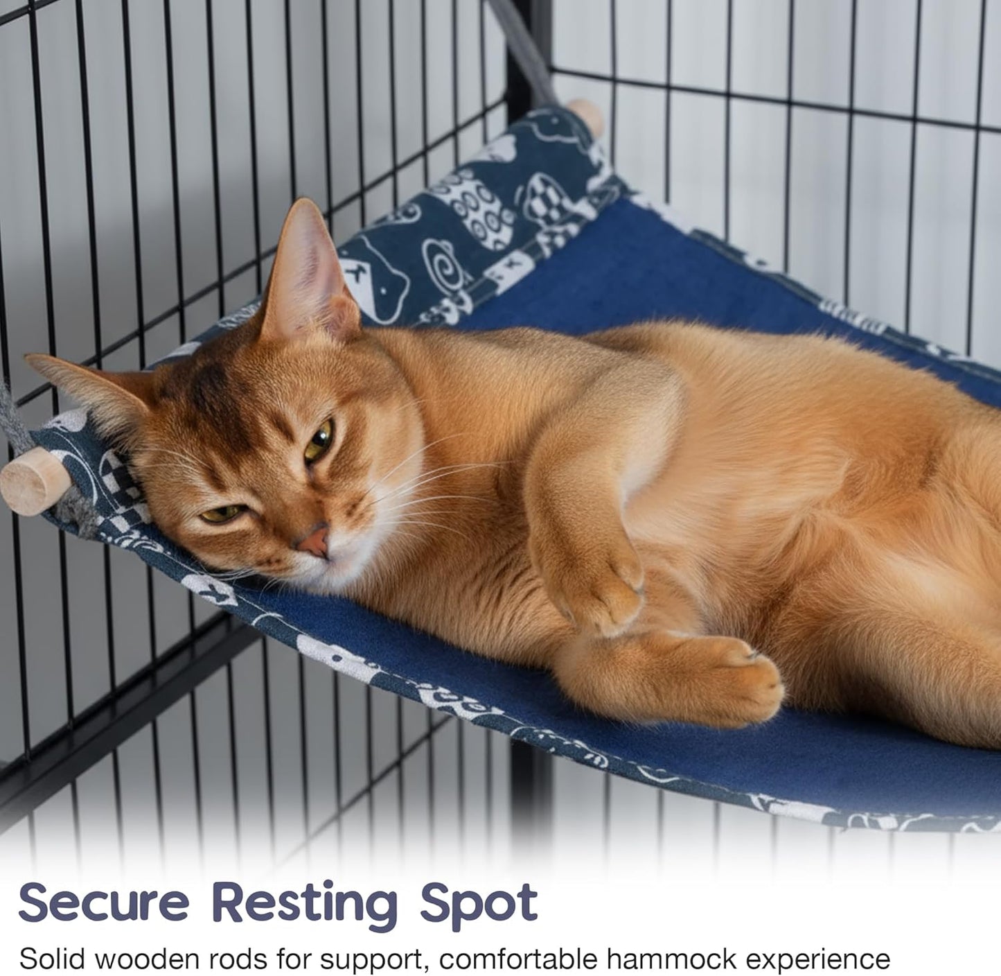 2 Pack Cat Hammock for Cage Hanging Reversible, Pet Hammock Bed Adjustable, 24.4in*14.6 in Soft Sleeping Hammock for Cats, Ferret, Rabbits, Small Animals