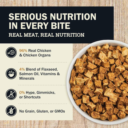 Redbarn Powerfood Air Dried Dog Food - 96% Chicken & Chicken Organs - High Protein Grain-Free Non-GMO Premium Dry Full Feed or Topper Made in USA with Omega 3 Salmon Oil Flaxseed - 5lb