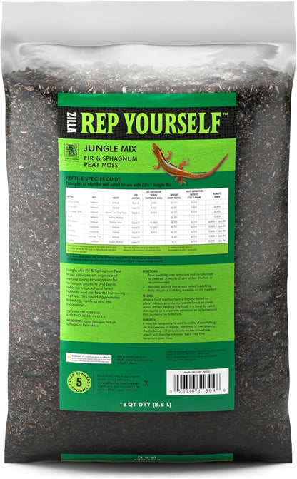 Zilla Reptile Terrarium Bedding Substrate Jungle Mix, 8 Quart