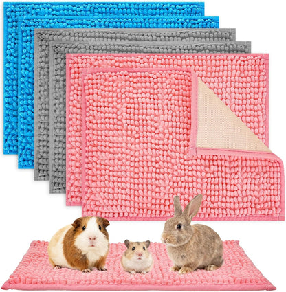 6 Pcs Guinea Pig Fleece Cage Liners, 16 x 24 Inch Guinea Pig Bedding Mats Reusable Guinea Pig Pee Training Pads Rabbit Mat Washable for Small Animal Sleeping