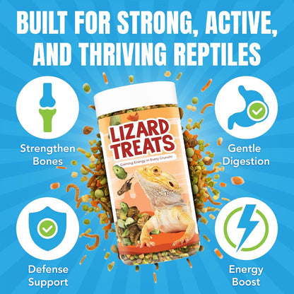 JOR Bearded Dragon Fruit & Insect Mix, Sun-Dried Vegetables, Freeze-Dried Bananas, Crickets, Mealworms & Calcium-Enriched Silkworms, Tasty Balanced Meal for Turtles, 3.5 oz