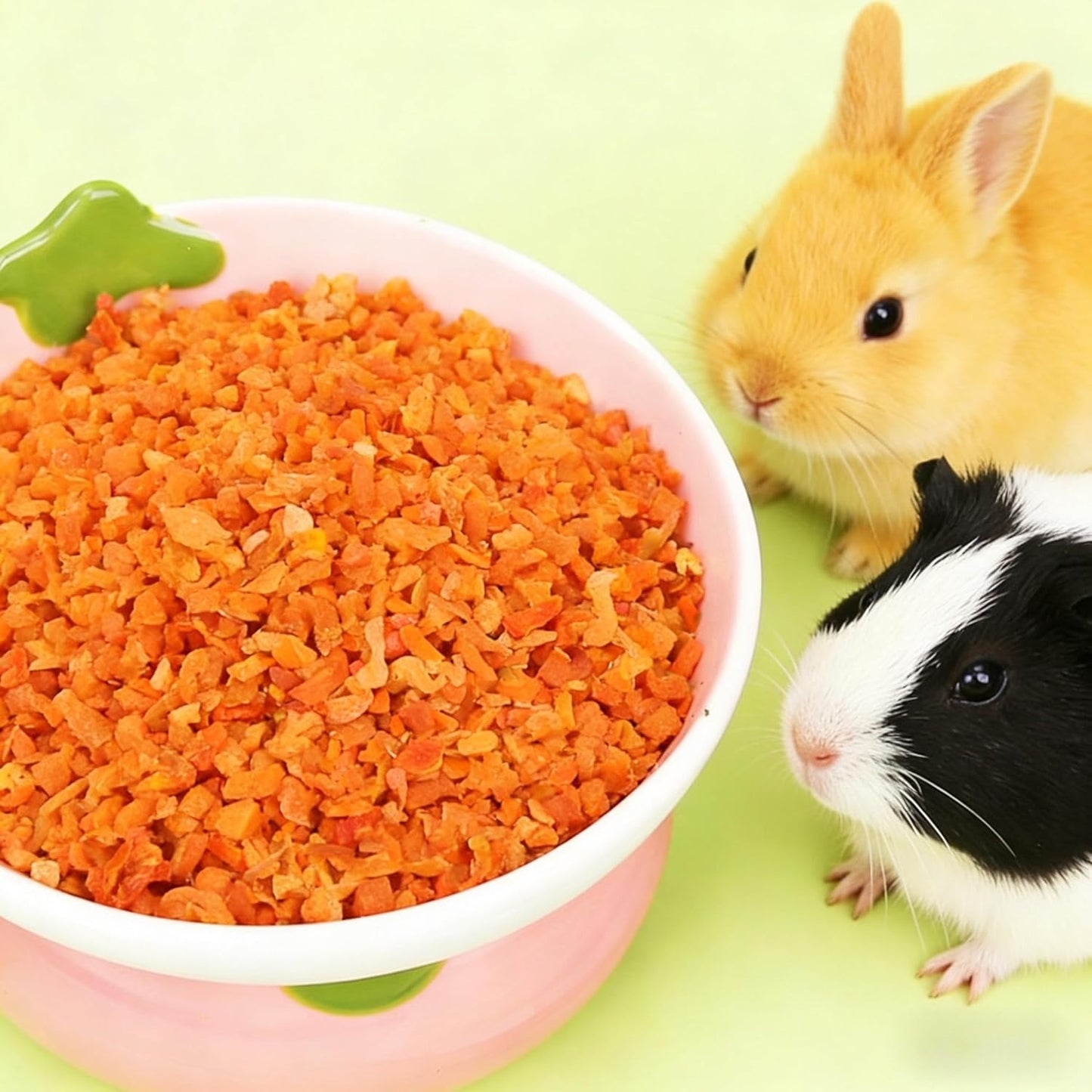 Freeze-Dried Carrot Granules Rabbit Chew Toys, Hamster & Gerbil Treats Bunny Treats Small Animal Molar Toys for Guinea Pig Hamster Bunny Chinchilla Gerbil, 200g / 7.05oz