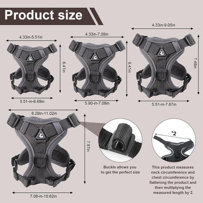 Wanheart cat Chest Harness and Leash, Anti-Escape Adjustable Soft mesh cat Leash and Chest Harness Set for All Types of Cats cat Vests (Grey, 6.6-9.9lb)