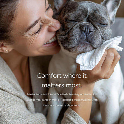 Pet Parents® Pet WiPees™ Cleansing Wipes for Dogs with Chlorhexidine, Ketoconazole and Thymol, Cleans Skin Folds, Paws and Coat, Deodorizes, Supports Skin Hygiene