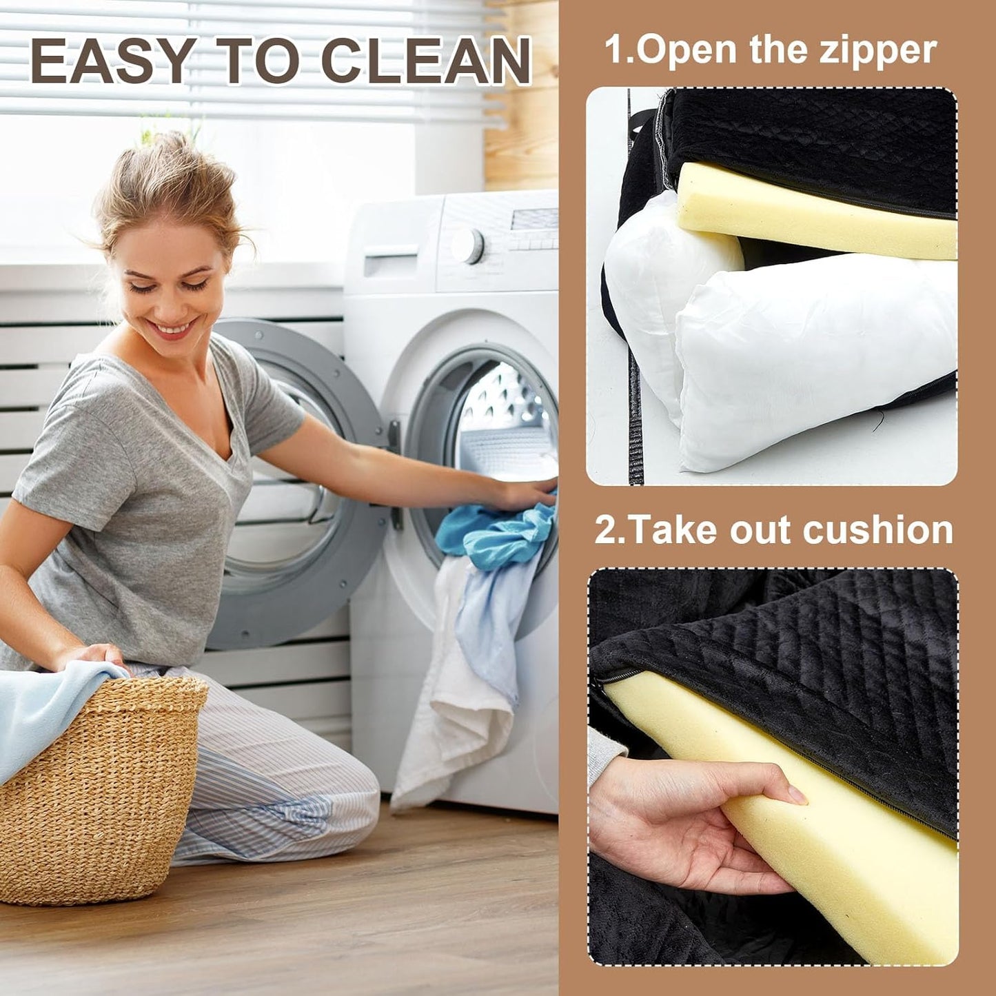 Suzile Dog Car Seat Bed for Large Under 100lbs Pet Booster for Back Seat Fully Detachable Washable with Safety Tethers Comfortable Protector for Home Travel Camping, 49'' x 22" (Black for Large Dogs)