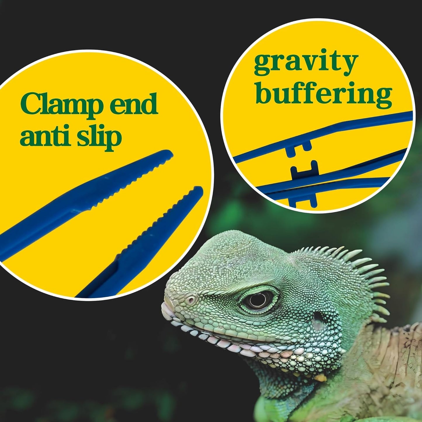 4-Pack Reptile Feeding Tongs Set - Hygienic Anti-Slip Blue Tweezers for Bearded Dragons, Lizards, Snakes, Aquariums & Small Animals(Five colors to choose from)
