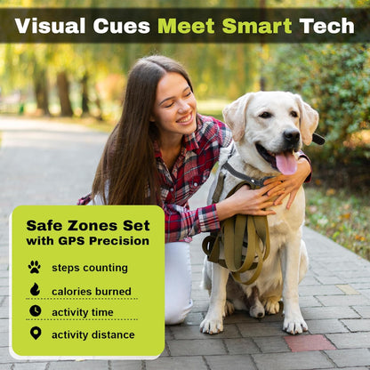 Customizable GPS Dog Collar Fence System, Waterproof LCD Collar & Safe Zone Radius up to 6998 ft – Wireless Dog Fence, Wireless Pet Collar & App-Controlled Dog Training Collar