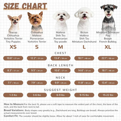 Small Dog Sweaters Cute Bear Dog Cardigans Clothes for Small Medium Dogs Boy Girl Puppy Cat Knitting Cardigan Outfits Dogs Winter Coats Warm Pet Doggy Clothes Soft Knitwear (Beige, Small)