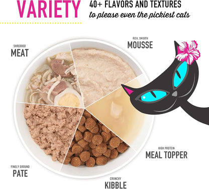 Tiki Cat After Dark, Variety Pack, High-Protein and 100% Non-GMO Ingredients, Wet Cat Food for Adult Cats, 2.8 oz. Cans (Pack of 12)