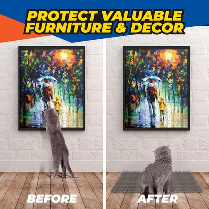 [Bundle] Cat Scat Mat & Anti-Scratch Furniture Protector – Humane Cat Repellent Spikes & Double-Sided Scratch Deterrent Tape – Indoor & Outdoor Pet Training Solution