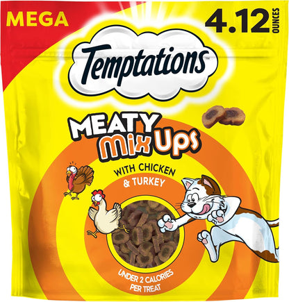 Temptations Meaty MixUps Cat Treats with Chicken & Turkey, 4.12 oz. Pouch