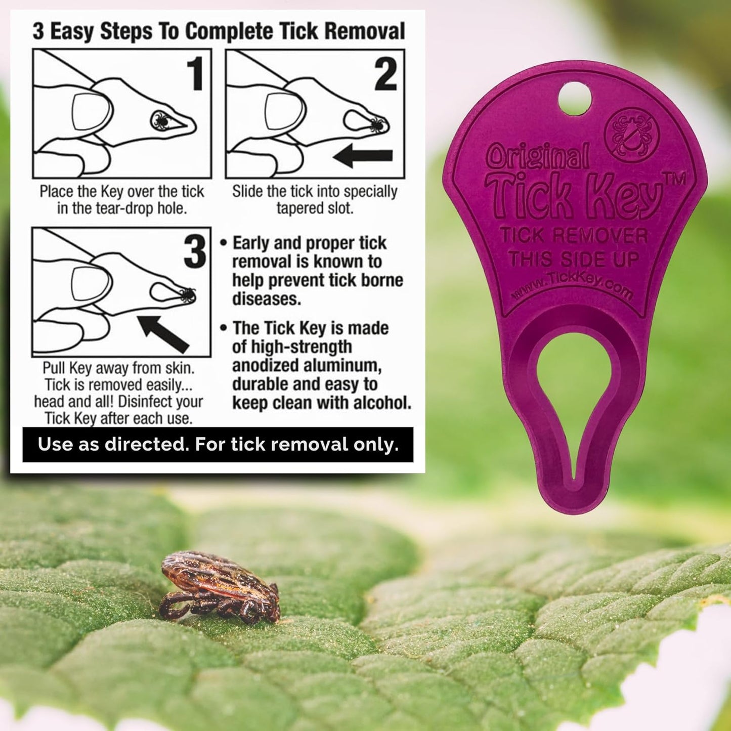 The Original Tick Key -Tick Detaching Device - Portable, Safe and Highly Effective Tick Detaching Tool (Rainbow 7 Pack)