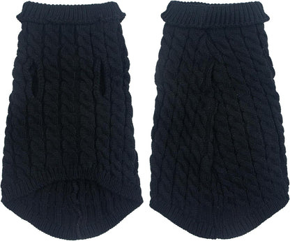Dog Pullover Sweater Cozy Small Dog Warm Winter Sweater Black S for Bulldog, Poodle, Yorkshire, Cocker Spanie etc.