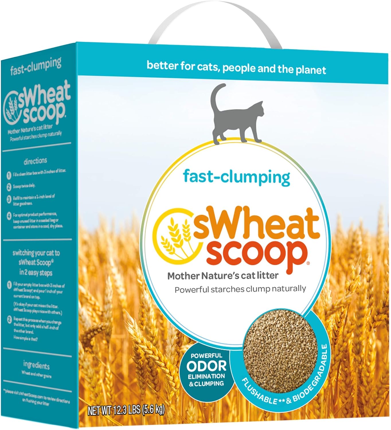 sWheat Scoop Multi-Cat All-Natural Clumping Cat Litter, 12.3lb Box