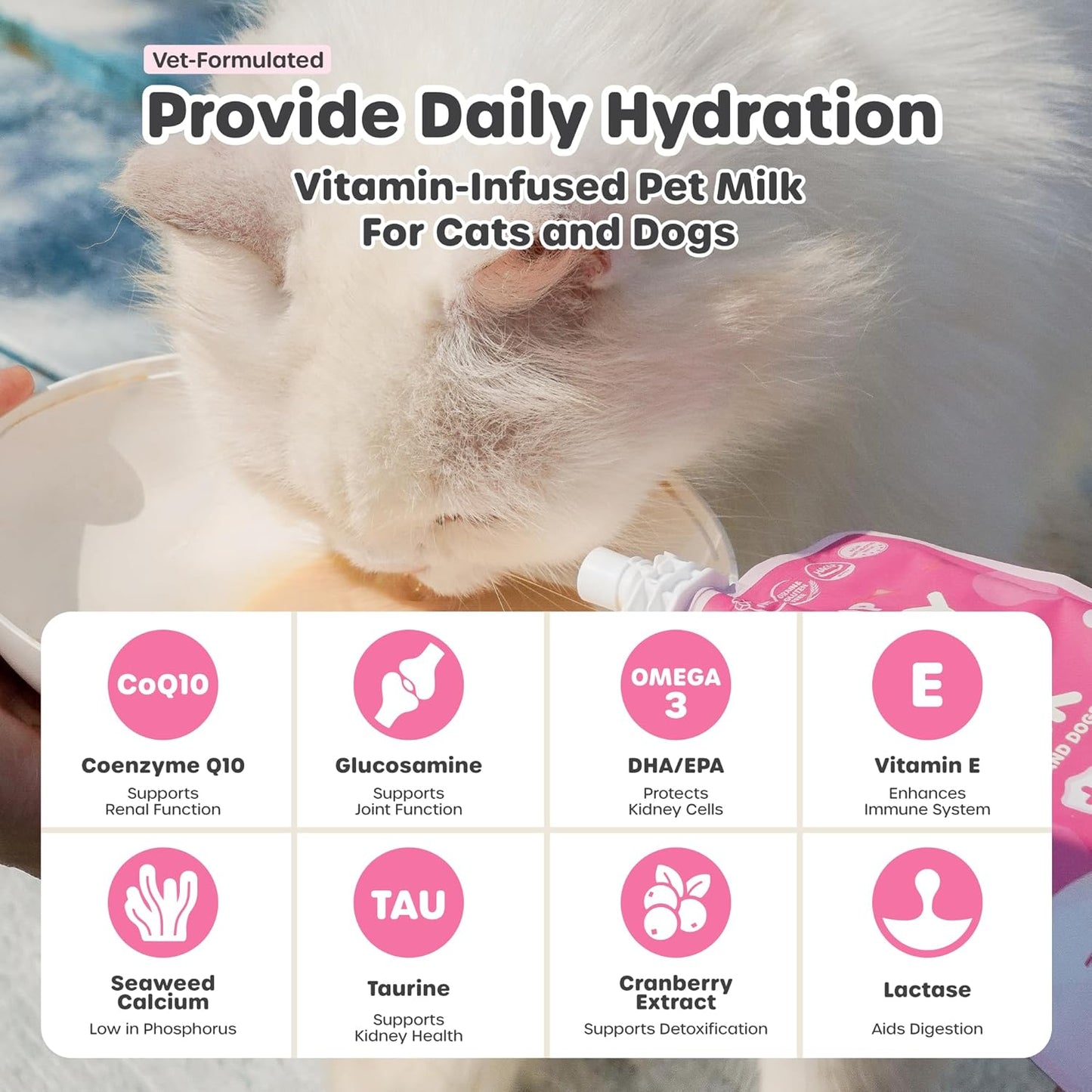 Choolip Bundle | Berry Good Milk 10pk Vitamin-Infused + 49pc Coat Support Squeeze Vita Sticks with Essential multivitamins [Both Products are for Cats & Dogs of All Life Stages]