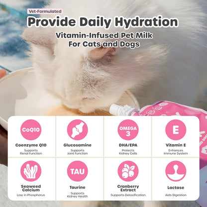 Choolip Bundle | Berry Good Milk 10pk Vitamin-Infused + 49pc Coat Support Squeeze Vita Sticks with Essential multivitamins [Both Products are for Cats & Dogs of All Life Stages]