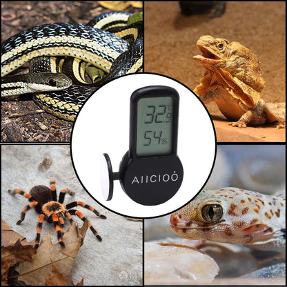 Reptile Thermometer and Humidity Gauge for Reptile Heat Pad - Digital Terrarium Thermometer Hygrometer for Reptile Tank Temperature Gauge for Bearded Dragon Tortoise Lizard Snake Crested Gecko 2 Pack