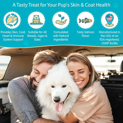 Wanderfound Pets - Omega 3 for Dogs, Skin and Coat Fish Oil, Dog Itch Relief, Soft Chews