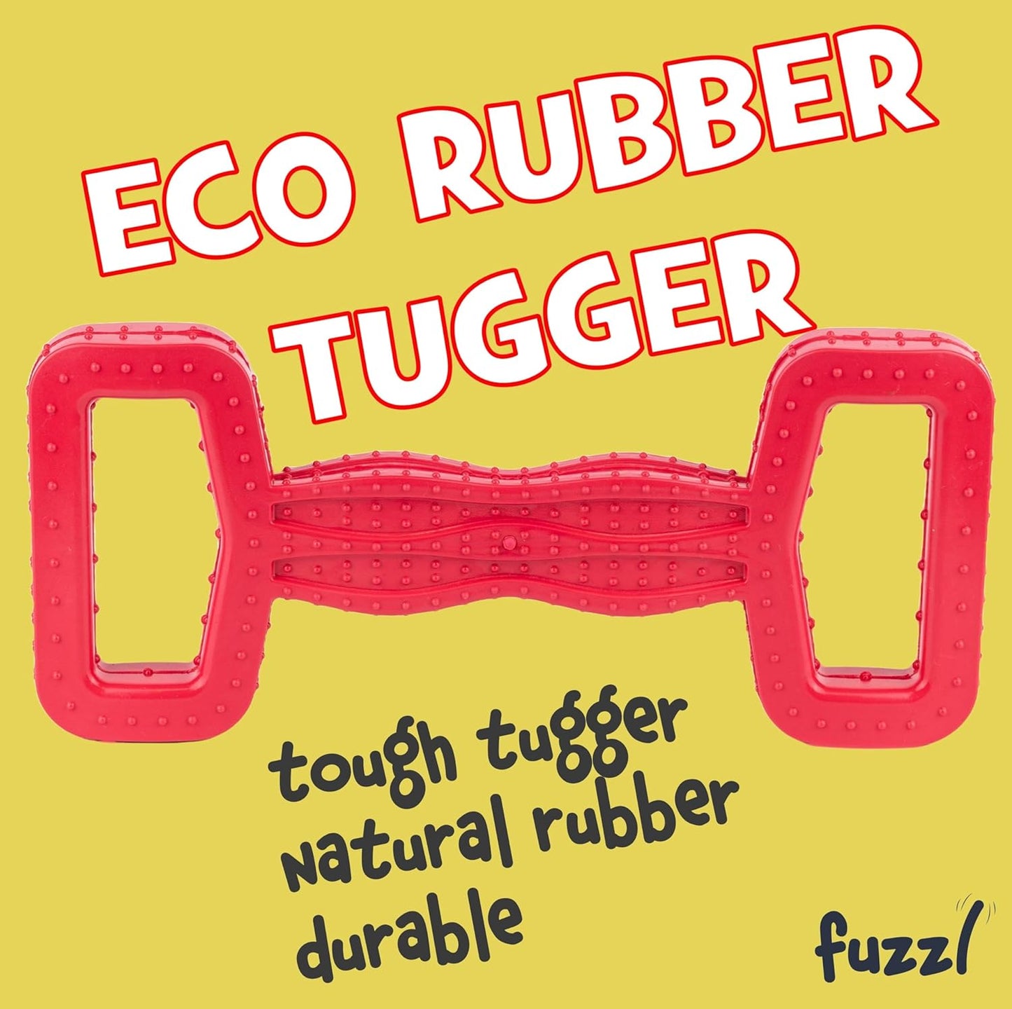 Large Eco Rubber Tugger – Red - Long Lasting Dog Chew Toys for Aggressive Chewers Strong Dog Toy for Dogs Durable Puppy Toys
