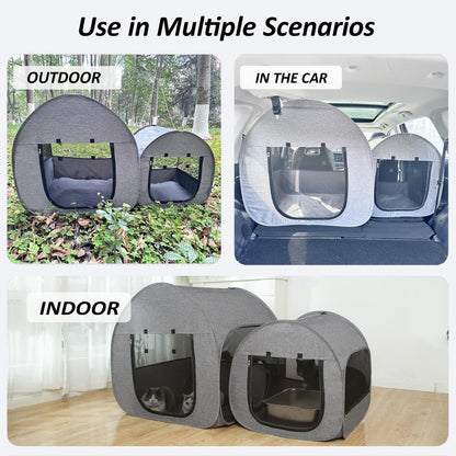 LUCKITTY Portable Cat Playpen, Delivery Room, Enclosure, Postoperative Recovery, House Design for Better Standing, Foldable Pet Tent for Indoor and Outdoor Use, Cat Houses & Condos Dark Gray
