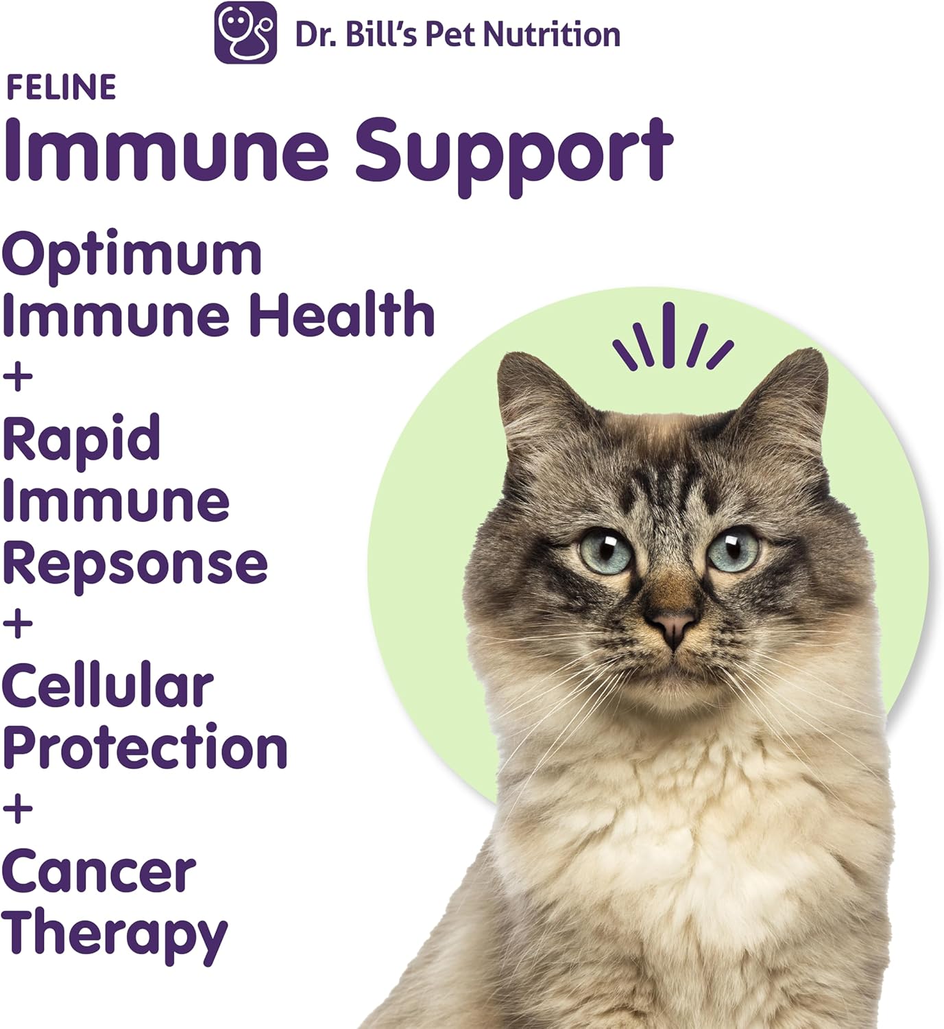 Dr. Bill’s Feline Immune Support | Boosts Cat Immunity and Health with Colostrum, Beta Glucan, Turkey Tail Mushroom, Zinc & Vitamin C | Powder Supplement for Cats of All Ages