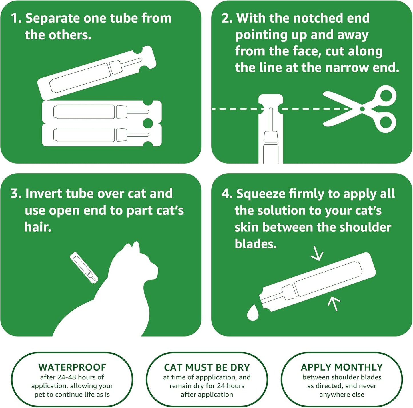 Amazon Basics PreventativeFlea and Tick Topical Treatment for Cats (Over 1.5 Pounds), 3 Count