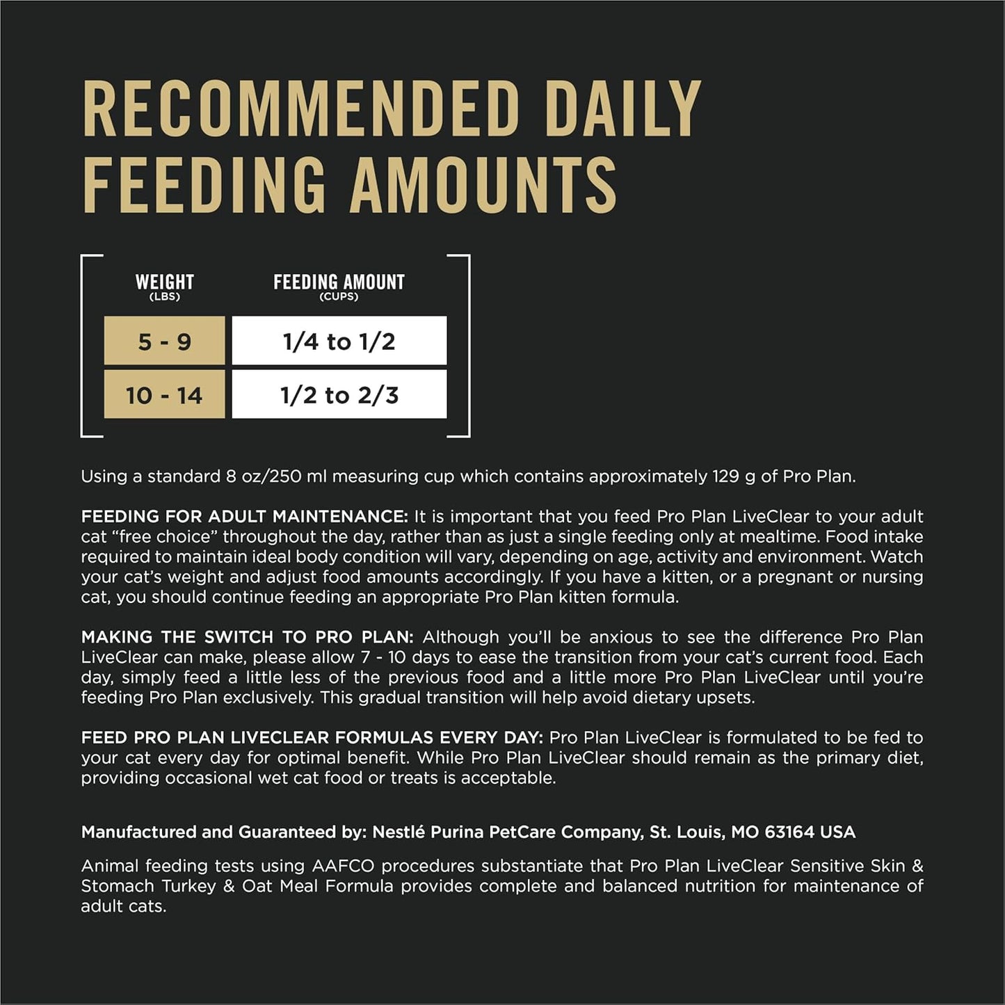 Purina Pro Plan Allergen Reducing, Sensitive Skin & Stomach, High Protein Cat Food, LIVECLEAR Turkey and Oatmeal Formula - 3.2 lb. Bag