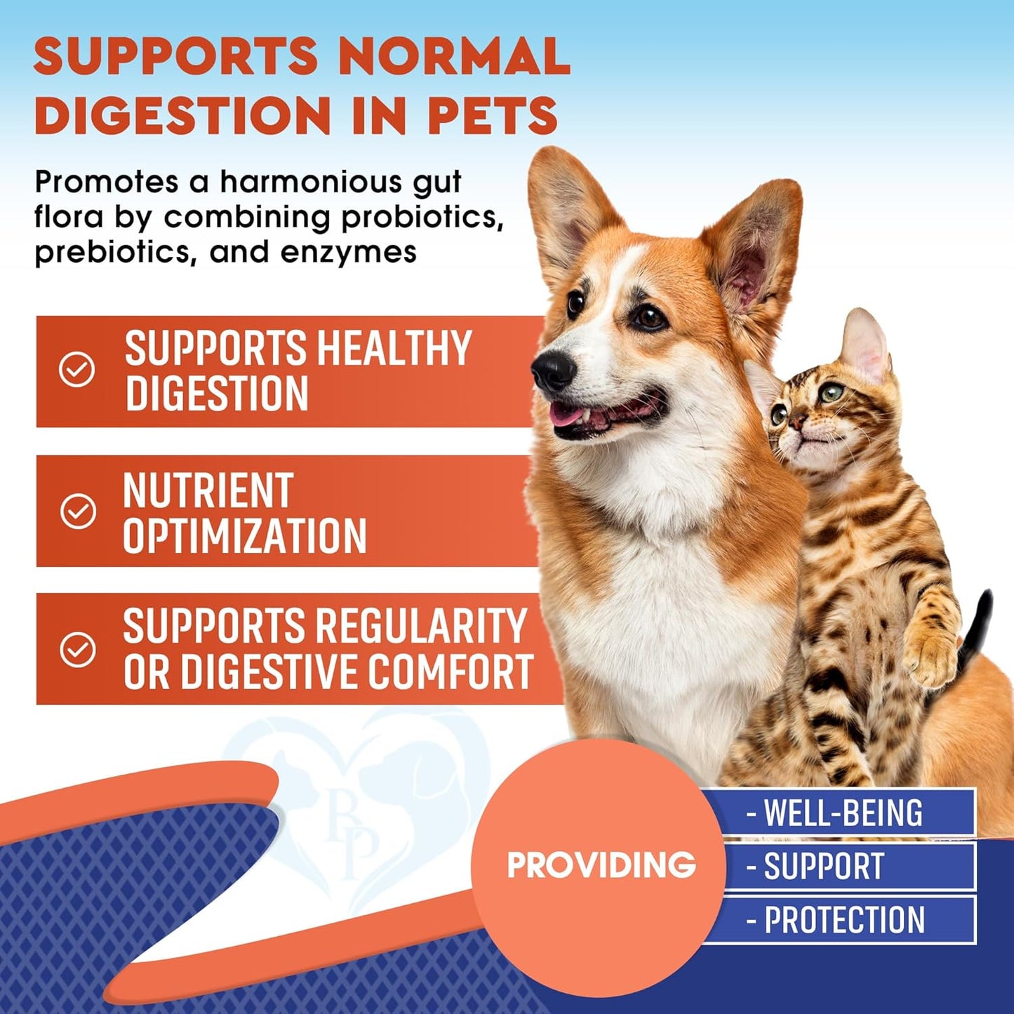 Probiotics & Prebiotics with Enzymes for Dogs and Cats - Digestive Gut Flora Health Pet Food Supplements - Constipation & Diarrhea and Gas Home Remedy - Upset Stomach Relief - Made in USA