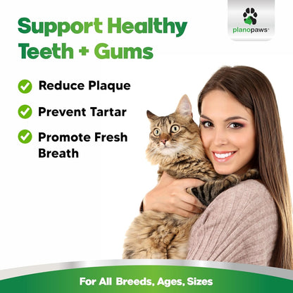 Cat Dental Care Powder - Easier Than Toothpaste - Alternative to Dental Treats for Plaque Removal - Teeth Cleaning Powder with Bactase PET - Breath Freshener for Bad Breath - Oral Care All Ages, Sizes