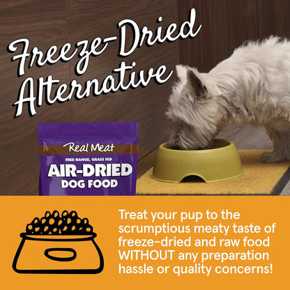 Real Meat Air Dried Dog Food w/ Real Lamb - 2lb Bag of USA-Crafted Grain-Free Real Meat Dog Food Sourced from Hormone-Free, Free-Range, Grass-Fed Lamb - Digestible, All Natural, High Protein Dog Food